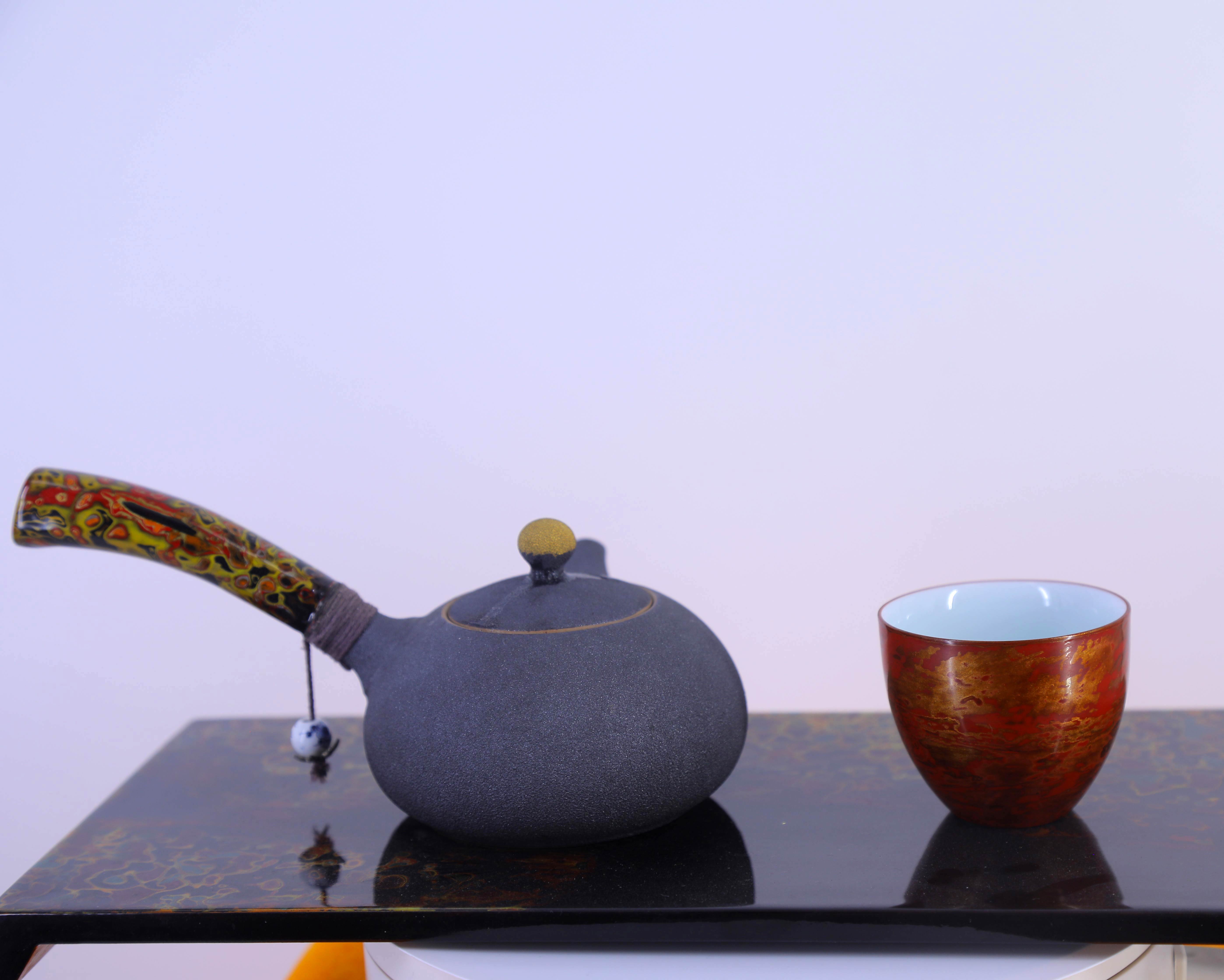 干泡侧把壶茶具